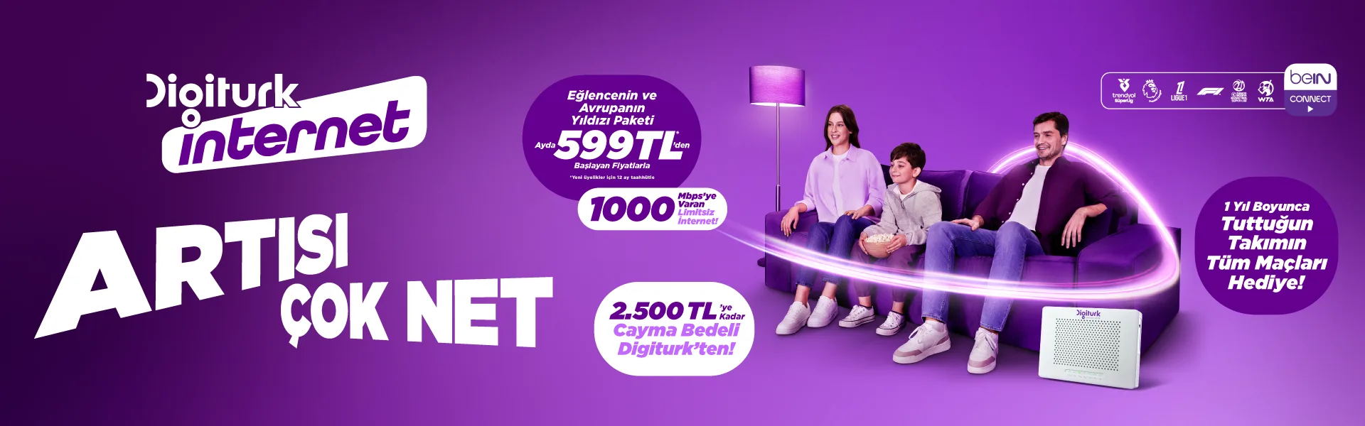 Digiturk’lülerin en çok tercih ettiği TV ve İnternet Paketleri birbirinden avantajlı fiyatlarla seni bekliyor.